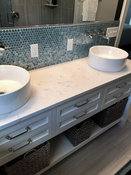 A bathroom countertop for the quartz gallery